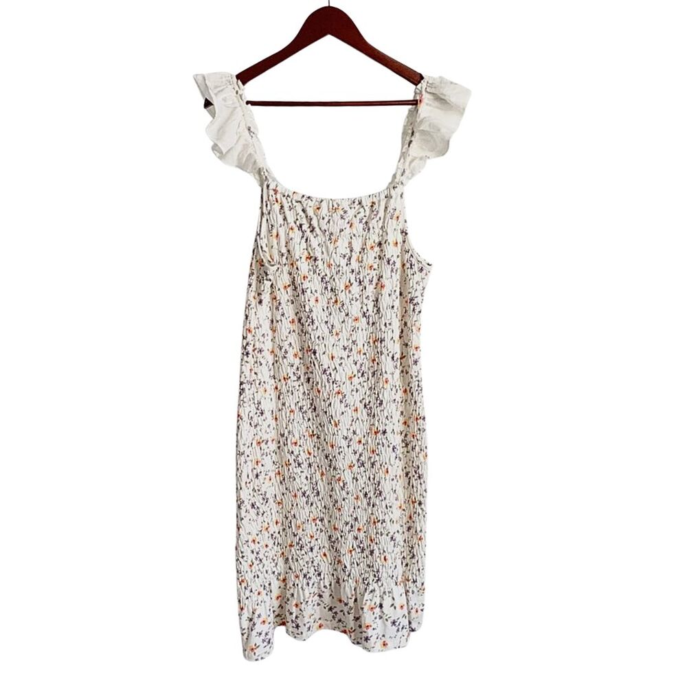 Anthropologie Smocked Floral Midi Dress Large White NWT - Picture 4 of 7